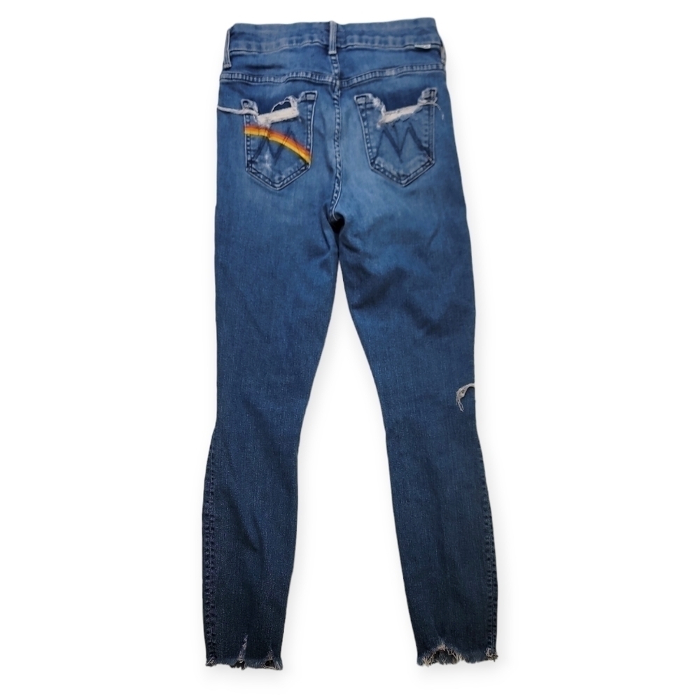 Mother High rise  Destroyed skinny jeans #prideprint